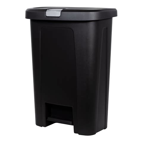 Buy 10 Gal Hefty Lockable Stepon Kitchen Garbage Can Black With Silver