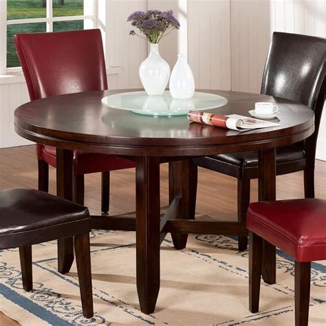 A cool modern element in the form of lazy susan is a functional accessory that kind of makes feasting together. Hartford 52" Round Contemporary Dining Table with Lazy ...