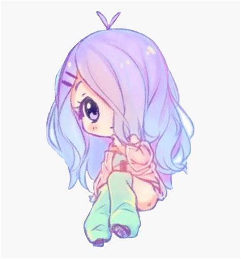 Chibigirl Chibi Girl Cute Purple Pastel Lavender Kawaii