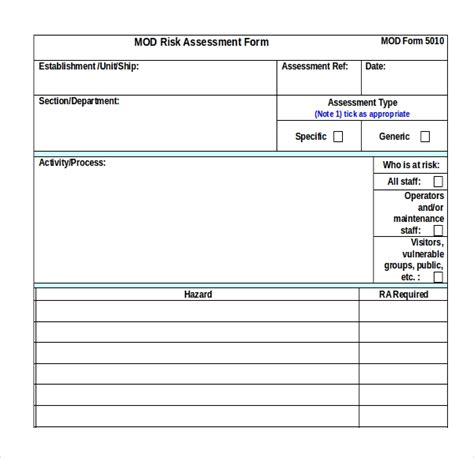 Free 14 Sample Health Risk Assessment Forms In Pdf Excel Word