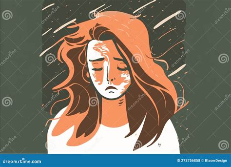 Sad Girl Woman Crying Vector Art Of Depressed Person Stock Vector