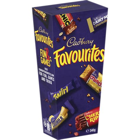 cadbury favourites boxed chocolate 340g woolworths