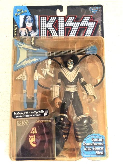 Kiss Band Ace Frehley Ultra Action Figure Mcfarlane Toys W Record Guitar Ebay