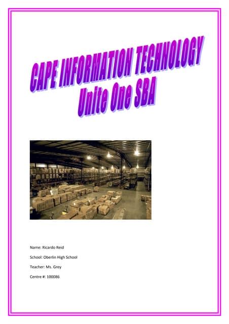 Cape Information Technology Unite 1 Sba Pdf
