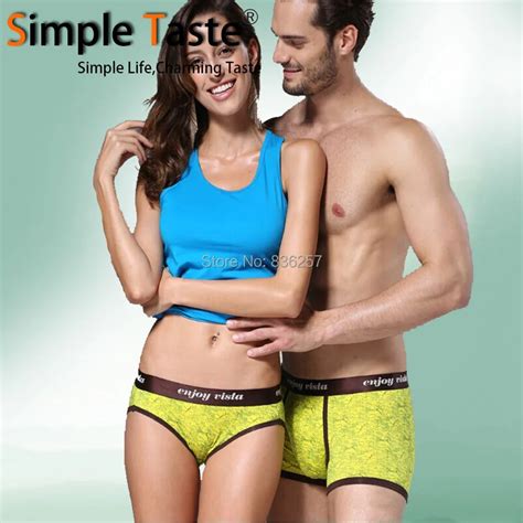 2015 New Arrival Simple Taste Men And Women Underwear Sexy Couples Underpants Pure Cotton Mens