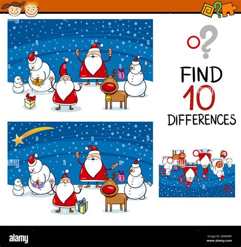 Christmas Differences Game For Kids Stock Vector Image And Art Alamy