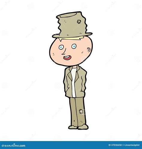 Cartoon Funny Hobo Man Stock Vector Illustration Of Character 37036658