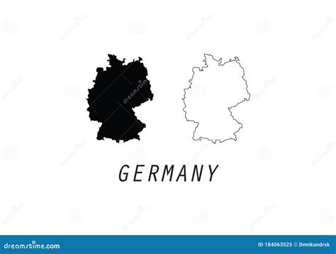 Germany Outline Map National Borders Stock Vector Illustration Of