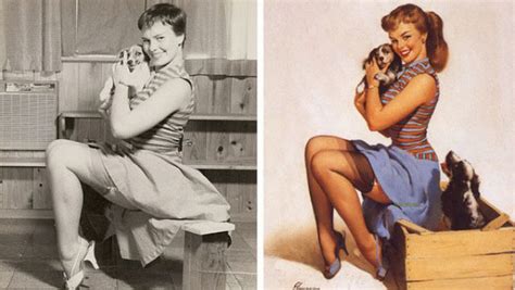 Pin Up Models Photos And Art By Gil Elvgren Before And After Postcards