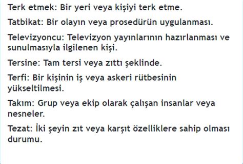 T Harfi Ile Başlayan En Çok Kullanılan Kelimeler Ve Anlamları