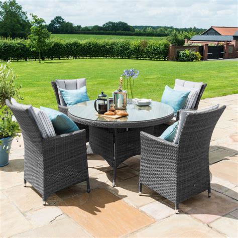 Once you've chosen your faovurite set, you'll want to pick up some comfy garden seat cushions and. Margarita Grey Round Rattan Table & Chairs | Fishpools