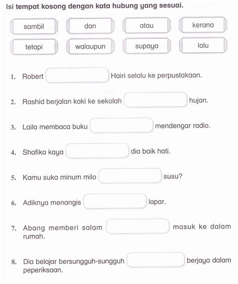 Latihan Bahasa Melayu Tahun Kata Adjektif Bina Ayat Berdasarkan Hot