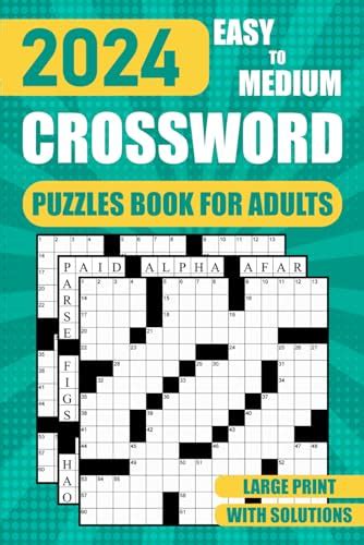 2024 Large Print Crossword Puzzles Book For Adults With Solutions Easy