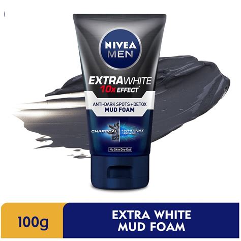 Nivea Men Extra White 10x Effect Mud Foam 100ml Lazada