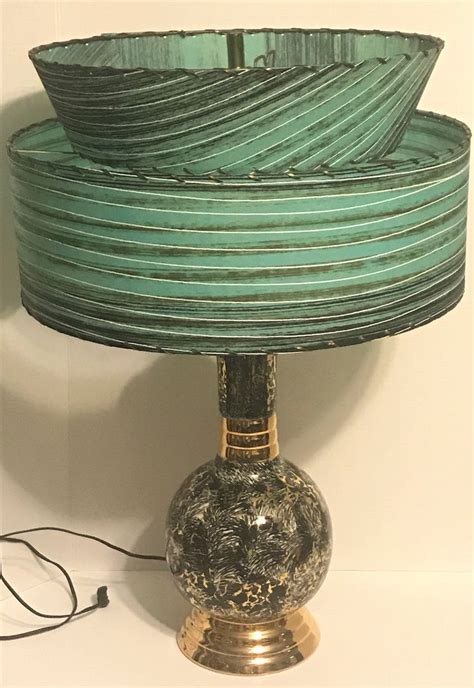 Atomic Mid Century Lamp With Shade All Original Double Teir Etsy