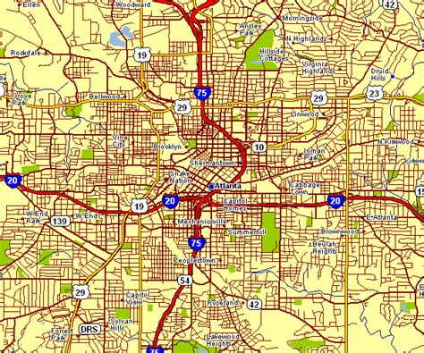 Street Map Of Atlanta Map Of Beacon