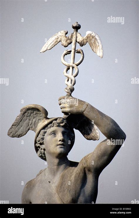 Mercury Or Hermes With Caduceus Winged Staff And Serpents Neo Classical Th Cent Greece
