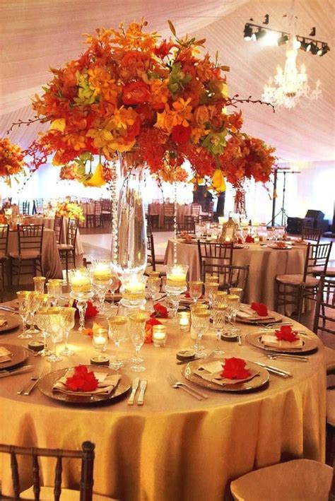 Fall Outdoor Wedding Table Centerpieces