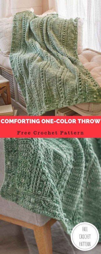 Comforting One Color Throw Afghan Crochet Patterns Crochet Crochet
