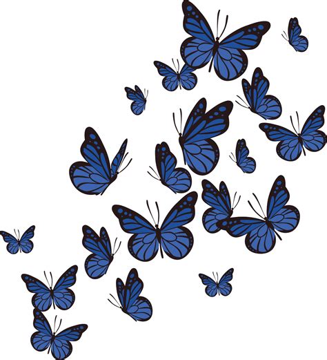 Blue Flying Butterflies Vinyl Wall Decal Tenstickers