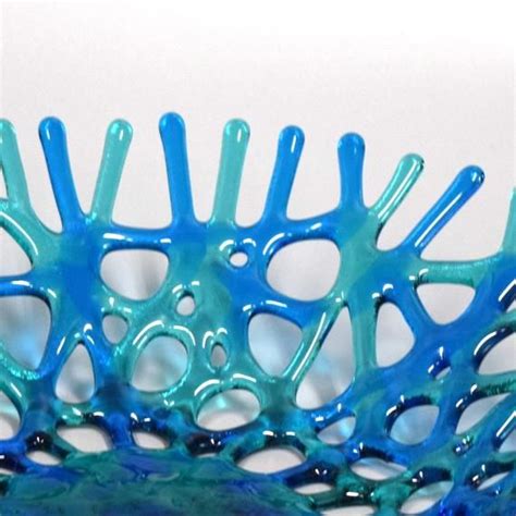 Fused Glass Art Sea Coral Bowl Ocean Life Tablescapes Etsy Fused Glass Art Fused Glass