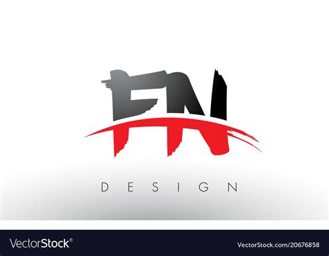 Almost files can be used for commercial. Fn f n brush logo letters with red and black Vector Image