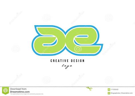 Blue Green Alphabet Letter Ae a E Logo Icon Design Stock Vector ...