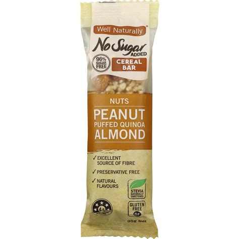 Well Naturally No Sugar Added Cereal Nuts Bar 35g Woolworths