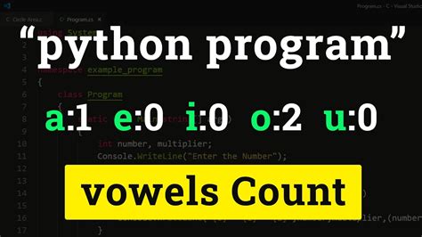Count Vowels From A String In Python Using Comprehension Method Program To Tuts Make Vrogue