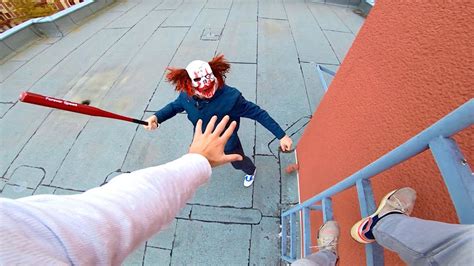 horror clowns vs parkour pov halloween chase iii youtube