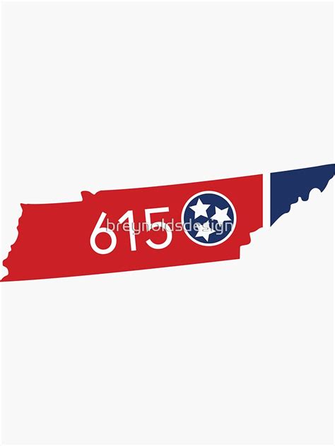 615 Nashville Area Code Sticker For Sale By Breynoldsdesign Redbubble