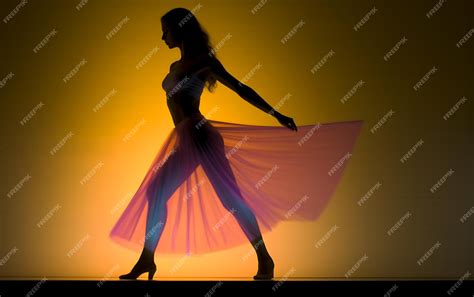 Premium Ai Image Silhouette Of Woman Dancing In The Dark With A Rim