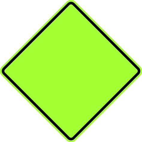 Filediamond Warning Sign Fluorescent Greensvg Warning Signs