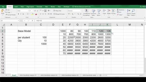 Microsoft Excel Data Table Using Two Input Variables Youtube