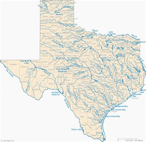 Texas Rivers And Streams Map Secretmuseum