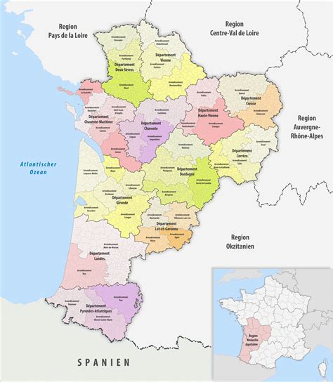 It stretches from the spanish border and pyrenees in the south, to the loire valley 500 km to the north. Région Nouvelle Aquitaine » Vacances - Guide Voyage