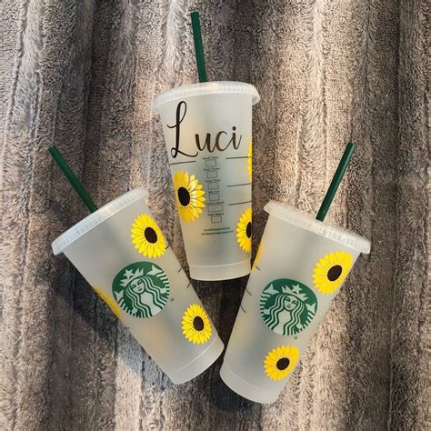 Reusable Sunflower Cold Cupstarbucks Custom Cupventi Starbucks Cup