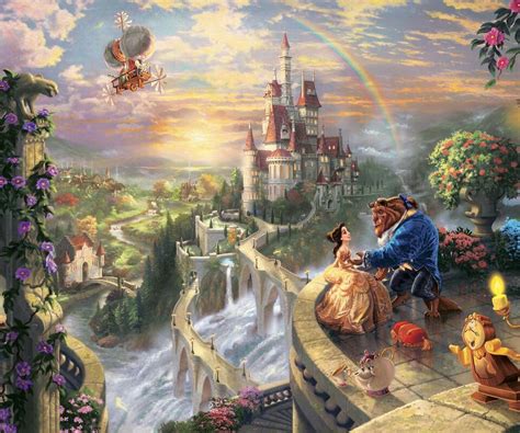 Beauty And The Beast Disney Paintings Thomas Kinkade Disney