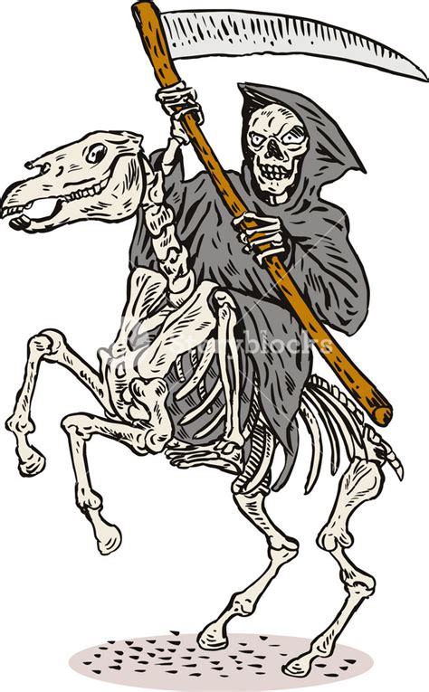 Grim Reaper Skeleton Horseback Royalty Free Stock Image Storyblocks