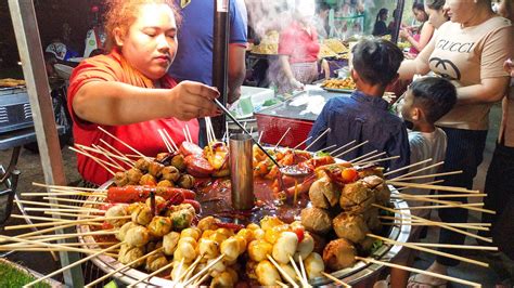 The Most Popular Cambodia Snack Fried Food Grilled Meatballs Youtube