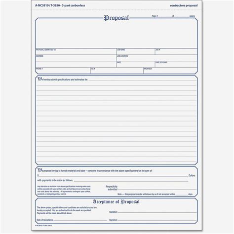 Free Printable Bid Proposal Forms 7 Free Contractor Proposal Template
