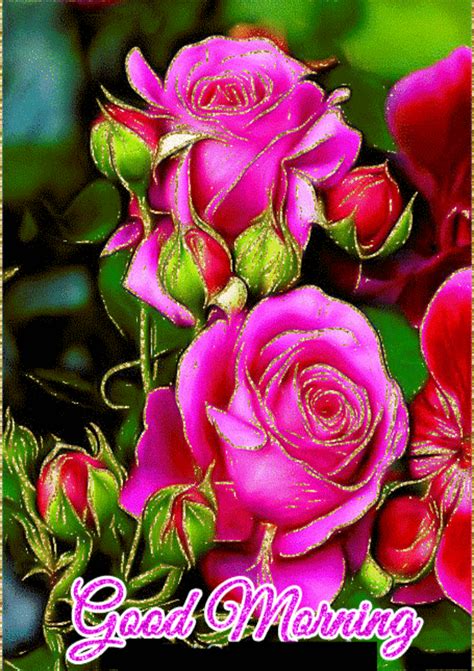 Your morning bunch roses stock images are ready. Shimmer Rose Good Morning Gif Pictures, Photos, and Images ...