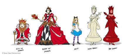 Alice Queen Of Hearts White Queen King Of Hearts And Red Queen Alice In Wonderland Drawn