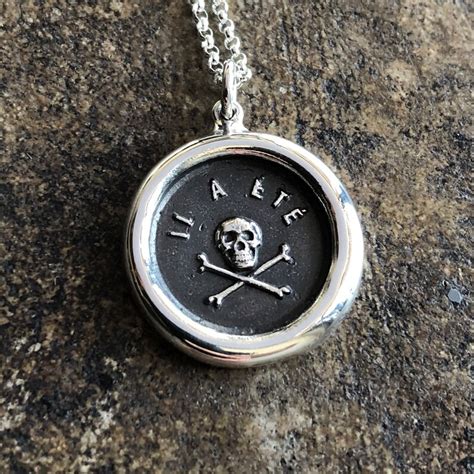 Memento Mori Skull And Crossbones Wax Seal Pendant Etsy