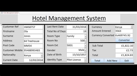 How To Create Hotel Management System In Microsoft Access 2016 Using