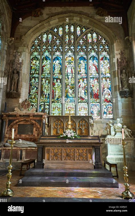the altar of holy trinity church in stratford upon avon the burial place of william shakespeare