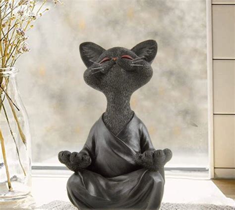 Precious Handmade Meditation Buddha Cat Etsy