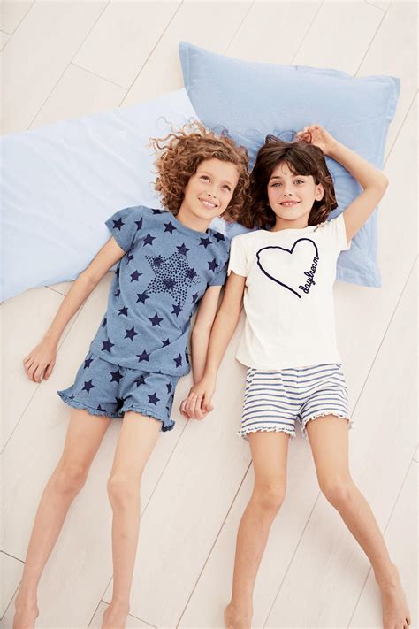 Buy Blueecru Heart And Star Short Pyjamas Two Pack 3 16yrs From The