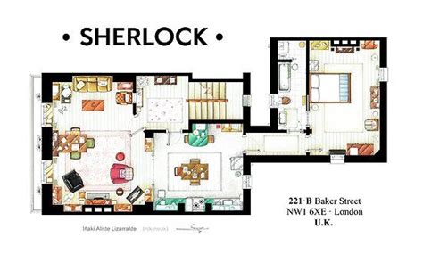»was ist das für ein strolch?«fragte ich.»das ist kein strolch, das ist ein netter mensch. Grundriss von Sherlock Holmes Wohnung von BBCs | Poster ...