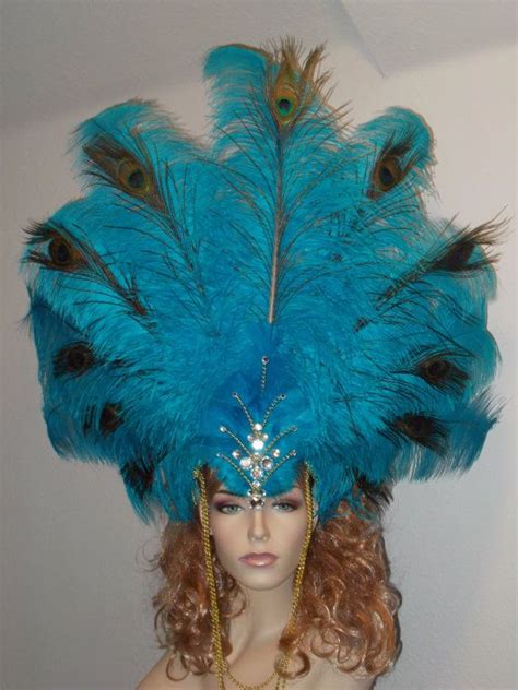 Custom Rio Carnival Headpiece Peacock Samba Showgirl Halloween Costume